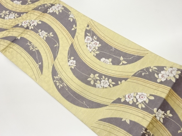 JAPANESE FUKURO OBI / WOVEN FLORAL PLANTS
